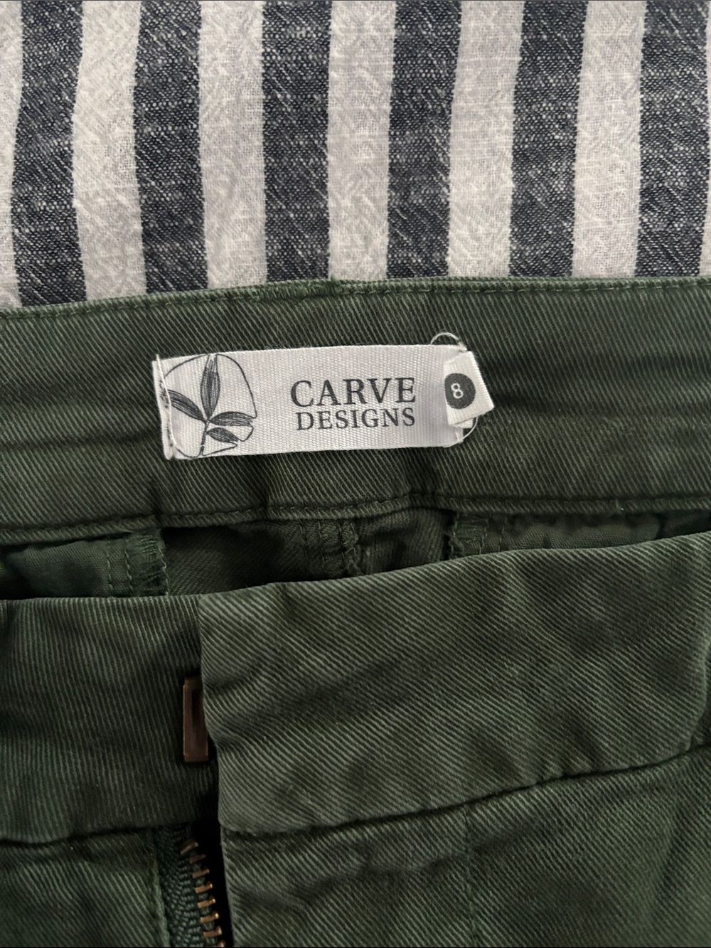 Carve Designs Army Green Women’s Casual Shorts - Picture 2 of 4